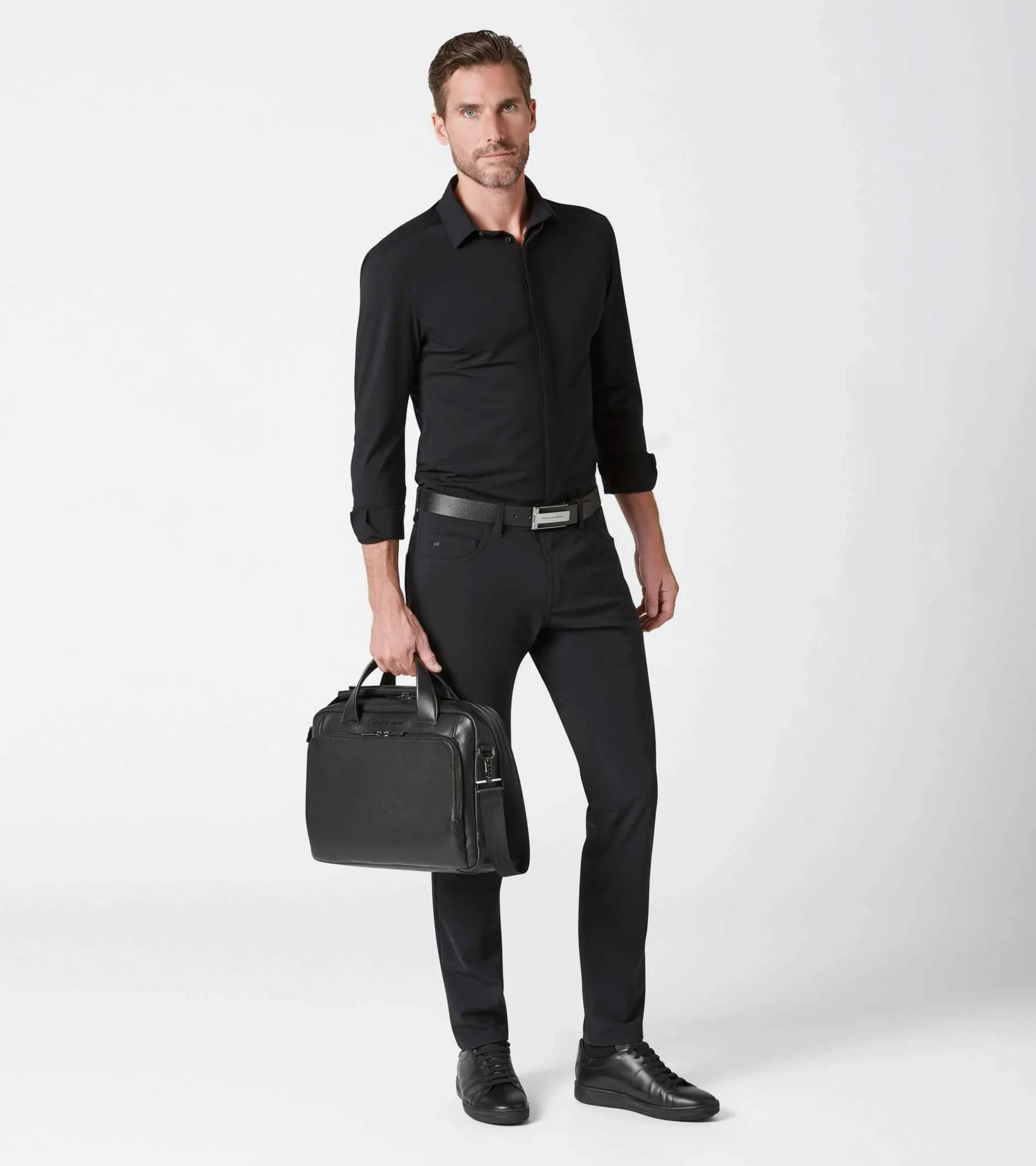 Porsche Design Roadster Leather Briefcase S Black Outlet