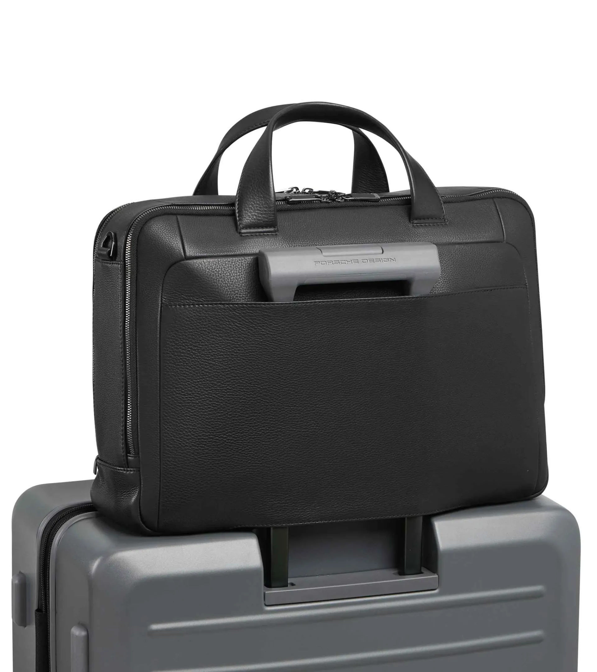 Porsche Design Roadster Leather Briefcase M Black Clearance