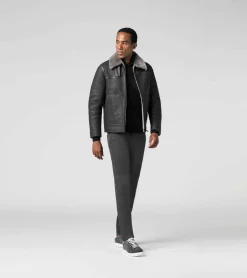 Porsche Design Shearling Casaco Pavement Grey Cheap