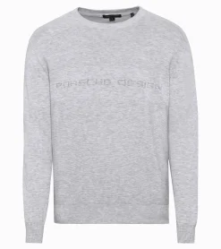 Porsche Design Sueter Com Logotipo Jacquard Bright White Melange Shop